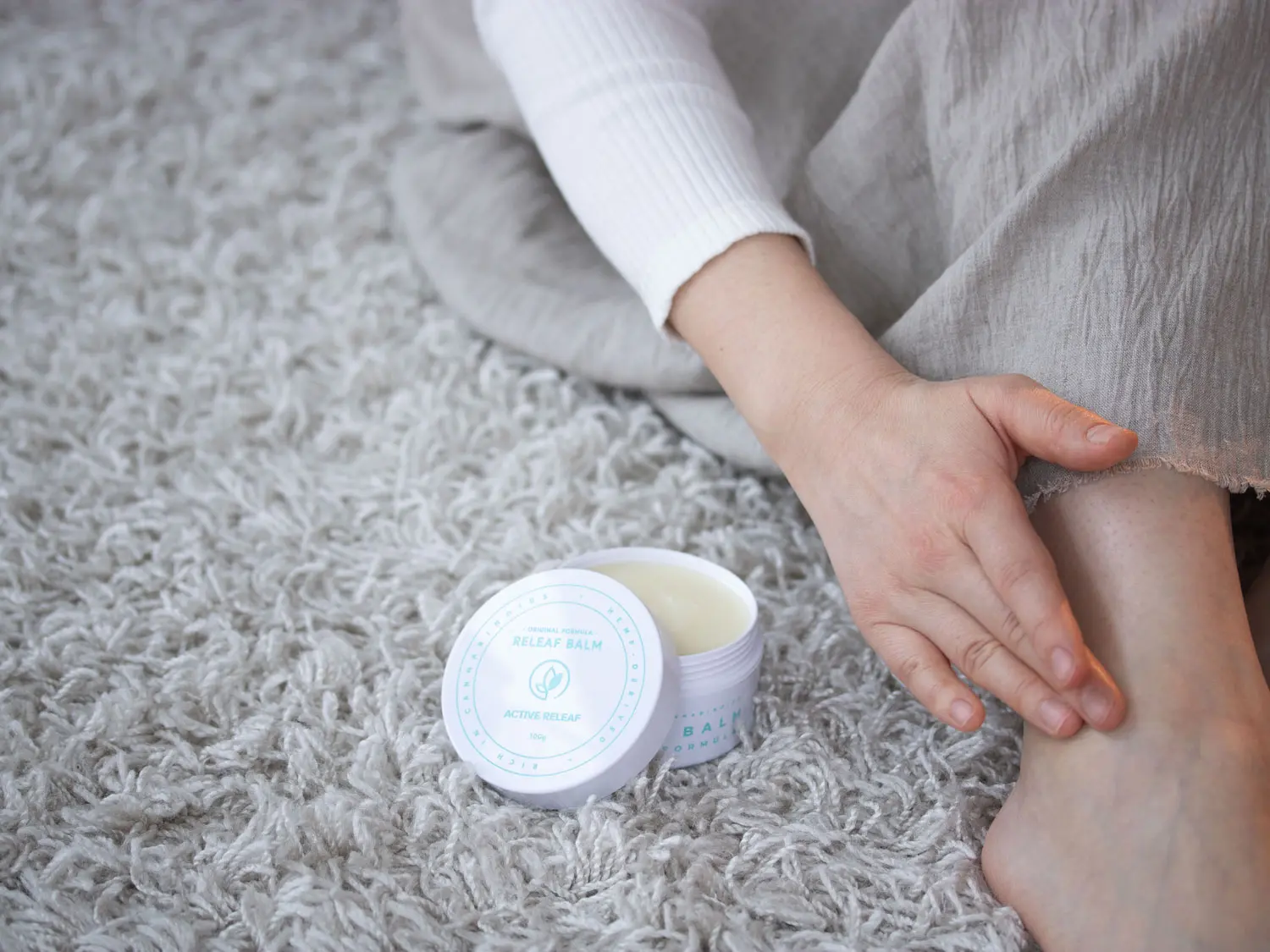 Active Releaf CBD Cream Balm in Canada Applied to Ankles